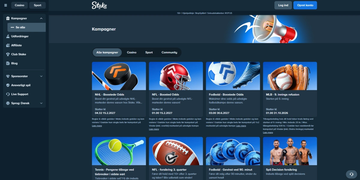 Bonusser og kampagner hos Stake DK