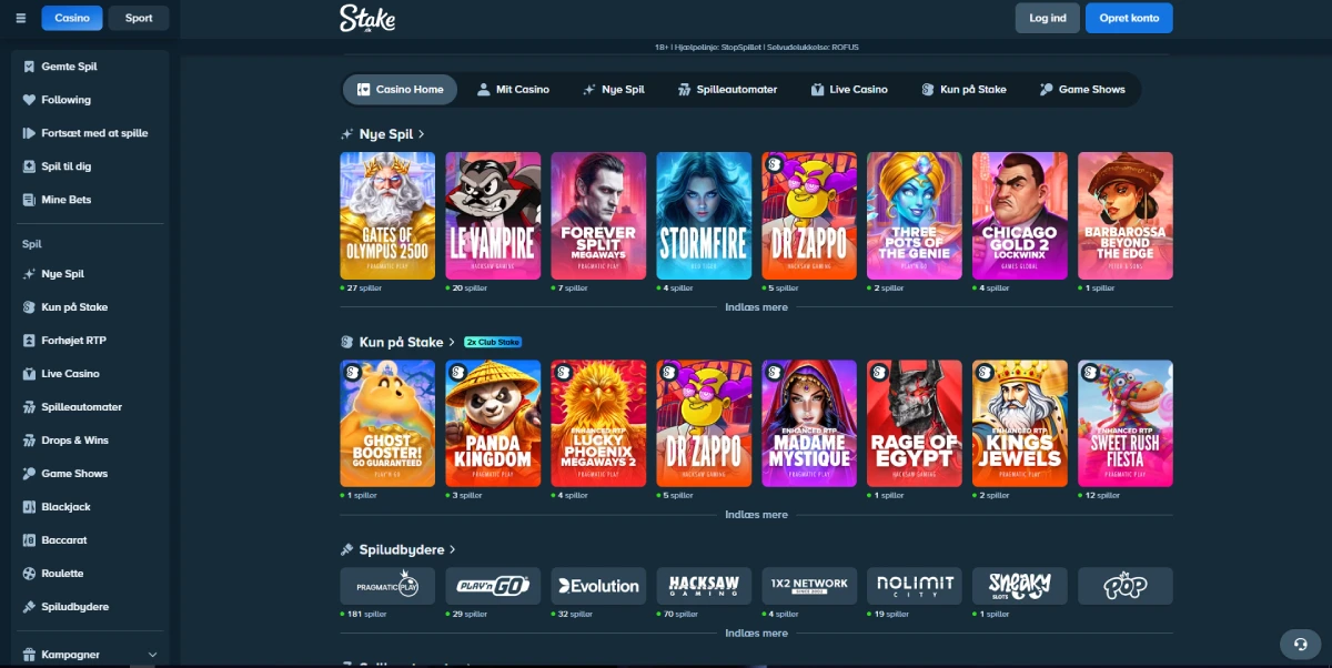 Spiludvalget på Stake Casino